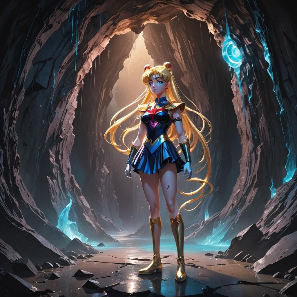 Sailor Moon and the Mystical Cave Entrance