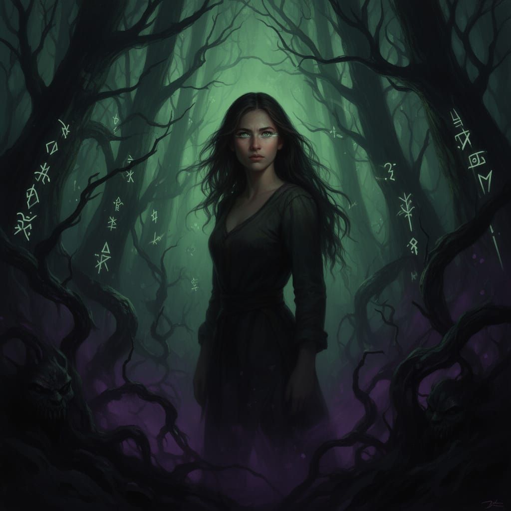 Woman Braves Dark Forest With Inner Light