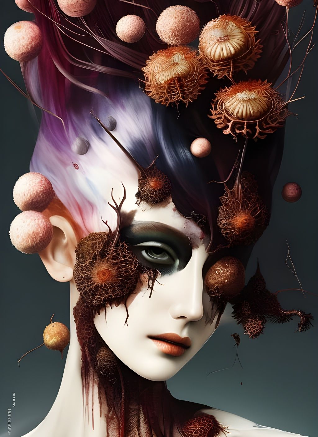 Cordyceps Zombie Digital Art in Manga Style