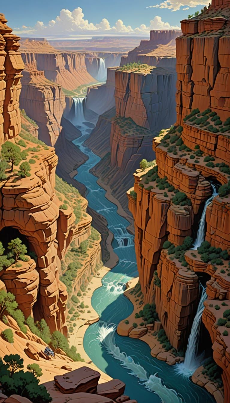 Surreal Canyon Landscapes with Towering Hoodoos and Mesas