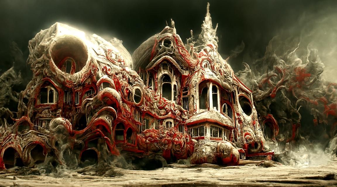 Gothic Horror House in Art Nouveau Style