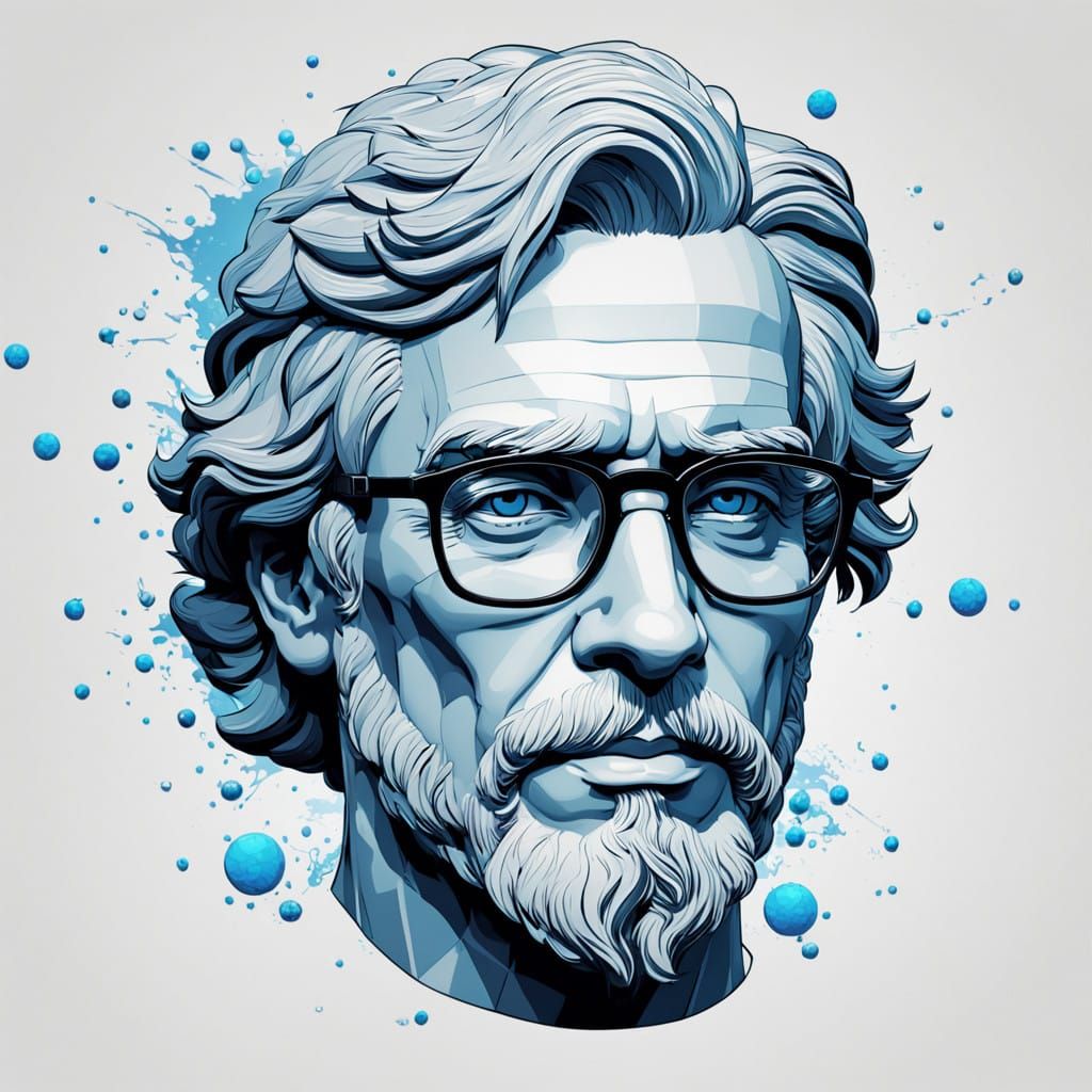 Greek Bust with Trendy Glasses in Modern Style