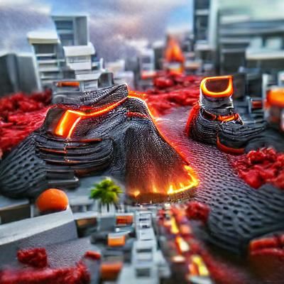Futuristic Lava Cityscape