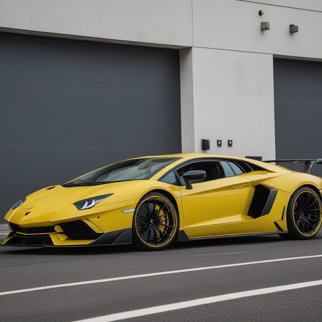 Supercar Aventador SVJ in Vibrant Yellow