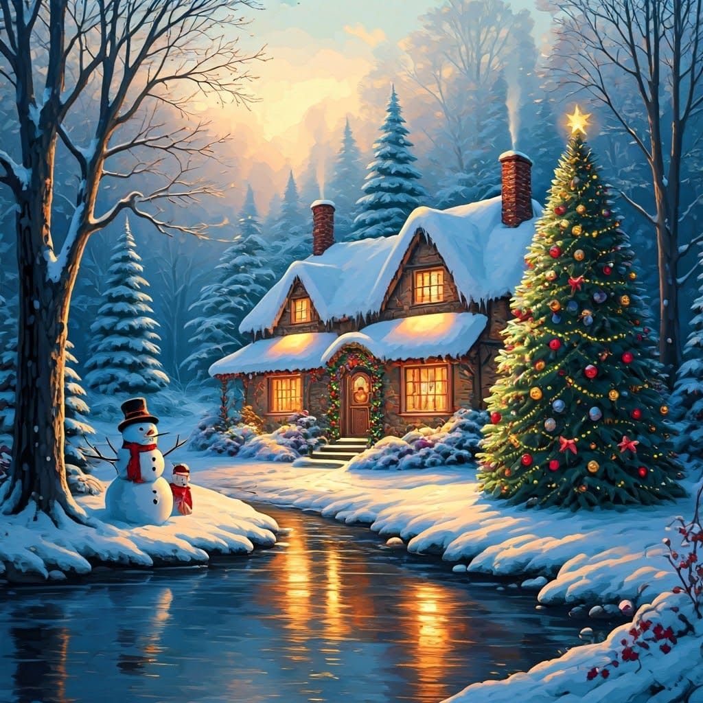 Winter Wonderland Cottage by the River