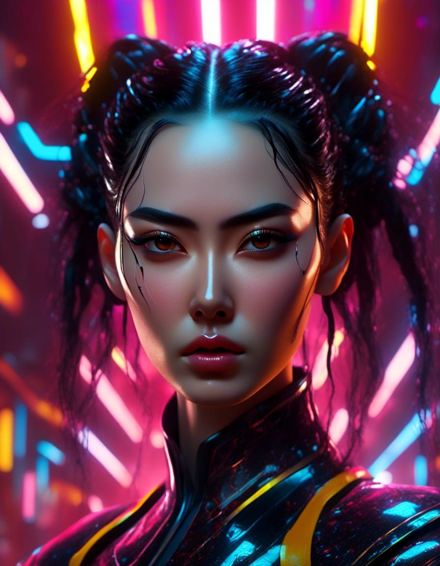 Hyperrealistic Sci-Fi Woman Portrait in 8K