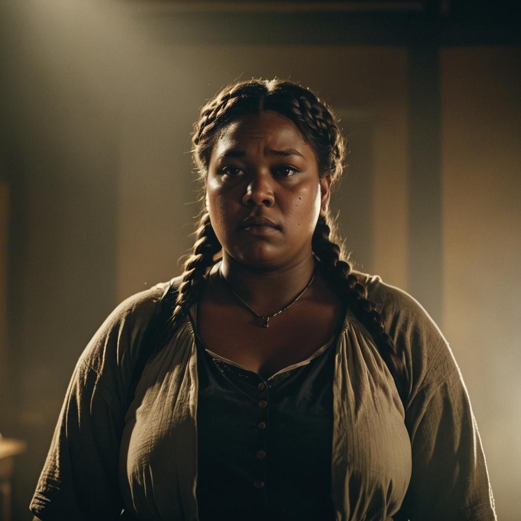 Cinematic Portrait of Woman in Grand Chamber