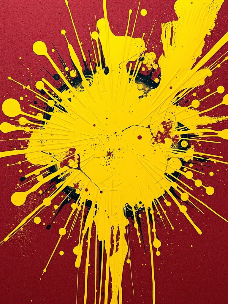 Electric Yellow Graffiti Swirls with Vibrant Energy