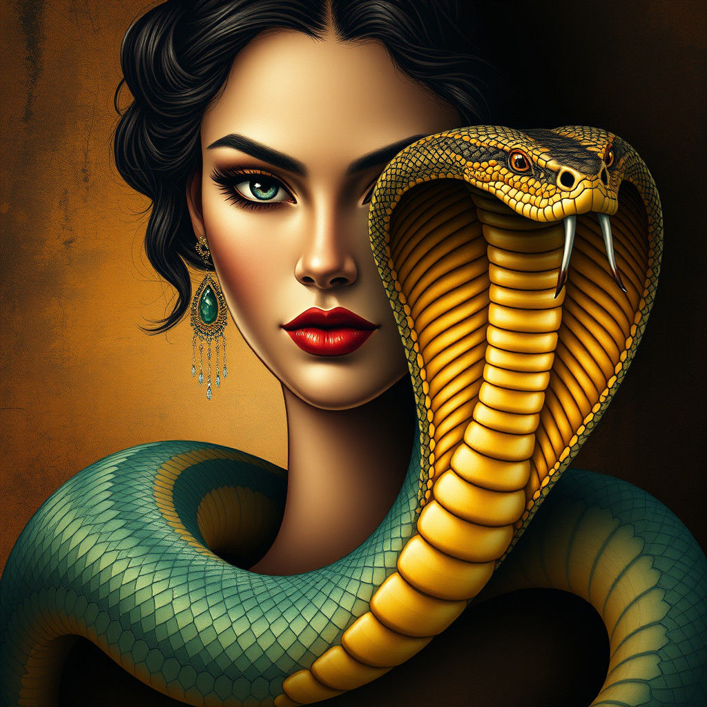 Ancient Goddess Transforms into Majestic Cobra