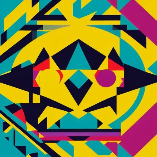 Stylized Dog in Pop Art Style