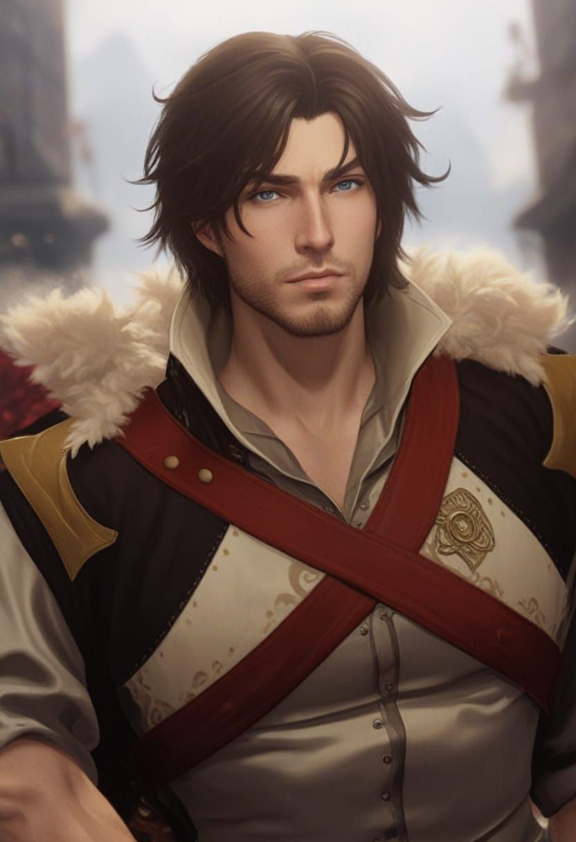 Ethereal Portrait of a Strong Hero in Fantasy Landscapes