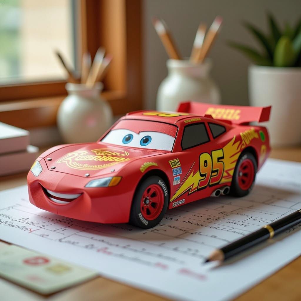 Origami Lightning McQueen Papercraft Masterpiece