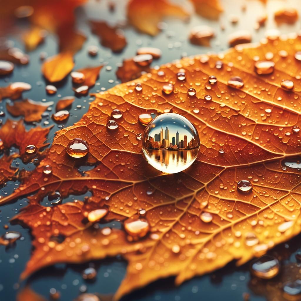 A city in autumn rain