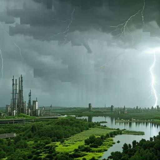 Post-Apocalyptic Summer City Lightning Storm