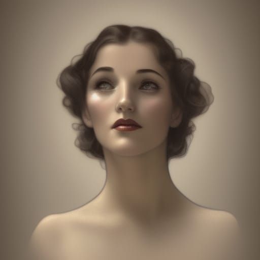 Elegant 1930s Woman Portrait in Sepia Tone
