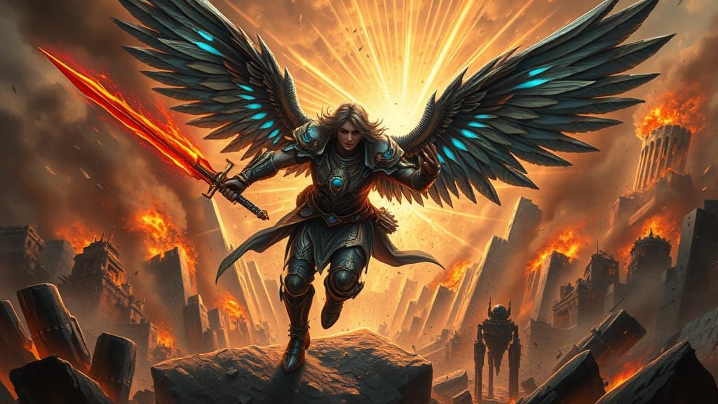 Ethereal Warrior in Apocalyptic Combat