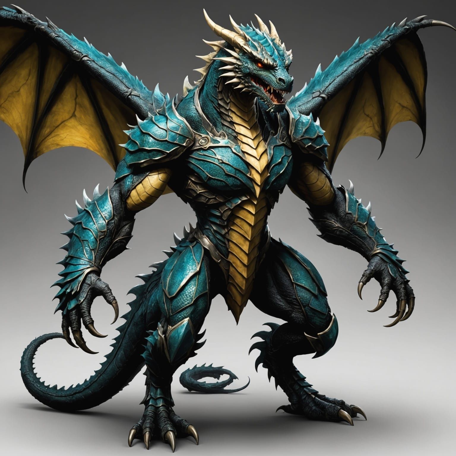 Epic Dragon-Human Hybrid in Cinematic Style