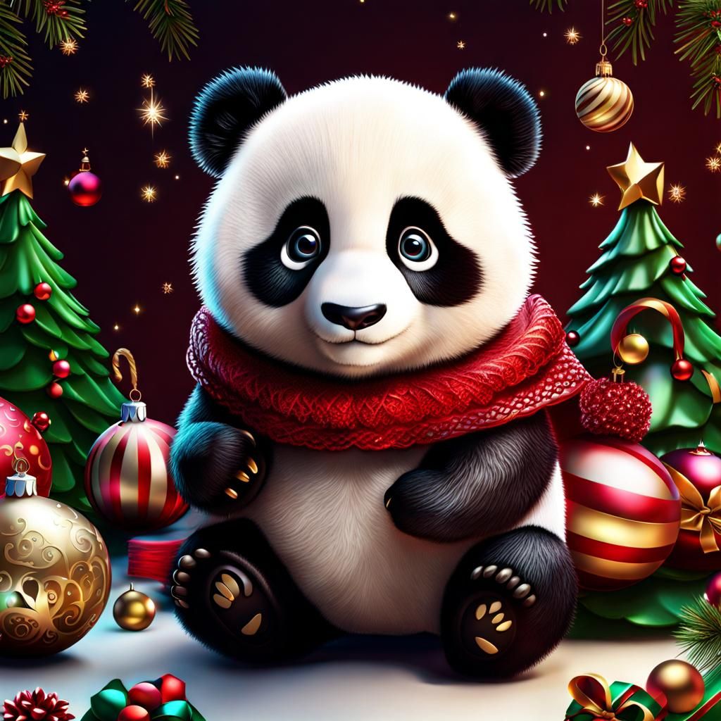 panda 🐼🎄 celebrating Christmas 🎁⛄