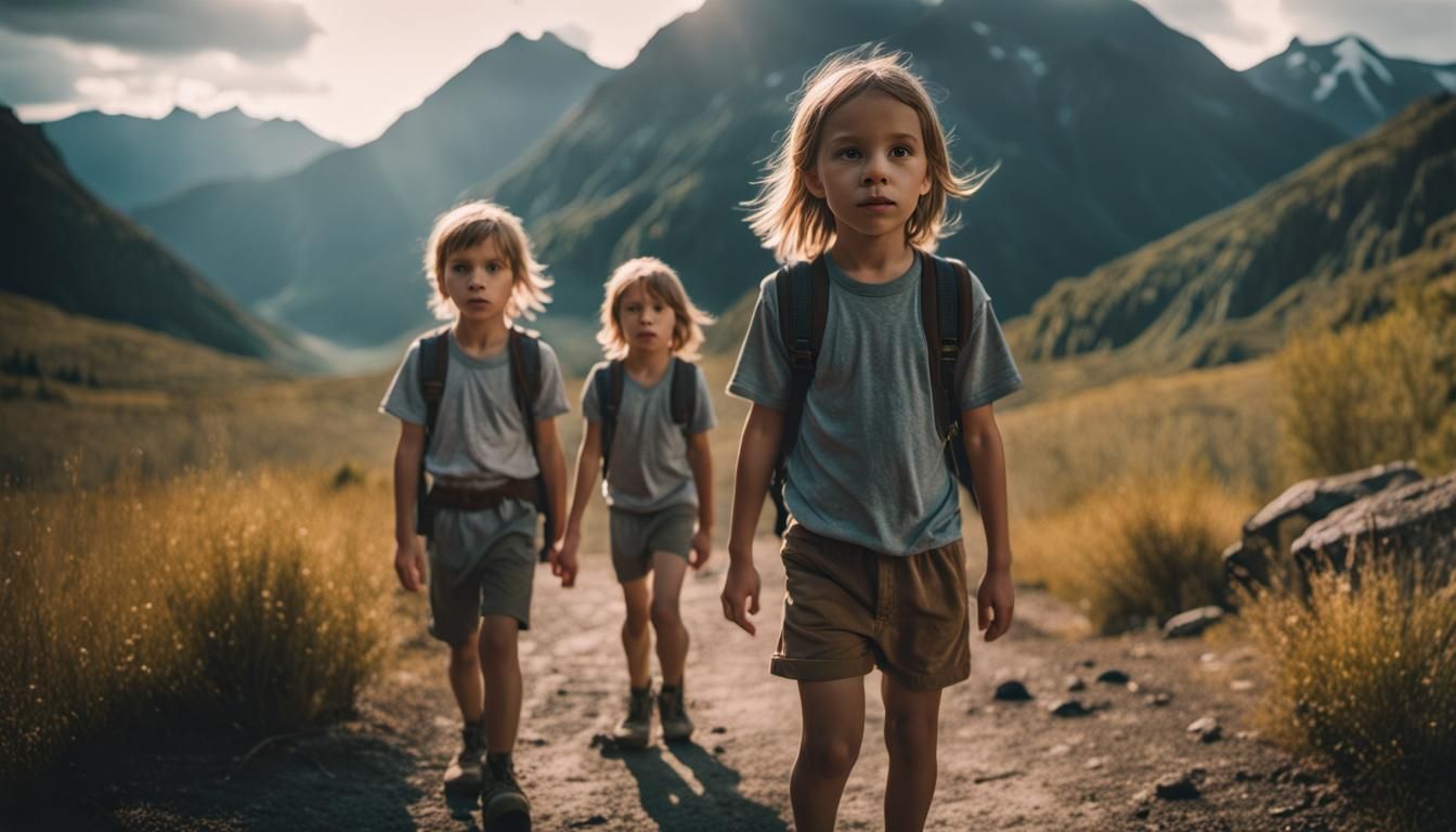 Cinematic Sibling Adventure in Film Style