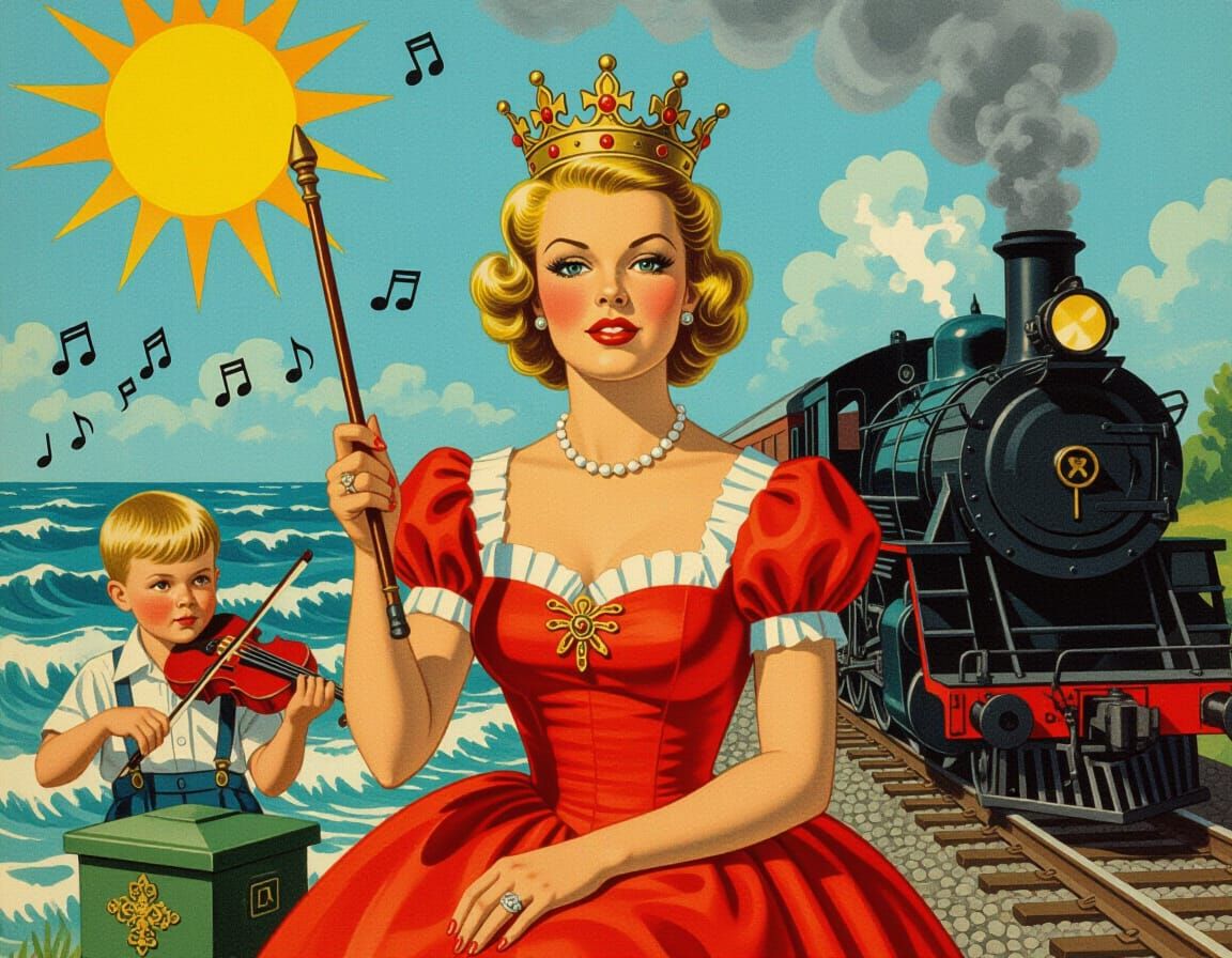 Tarot Fool Art: Royal Woman and Creepy Dolls