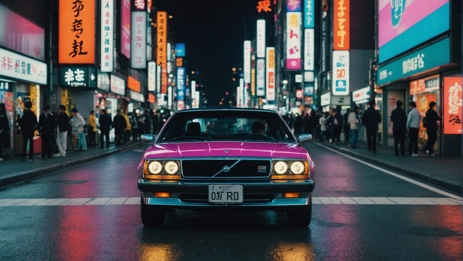 80s Coupe Glides Through Tokyo Neon Streets
