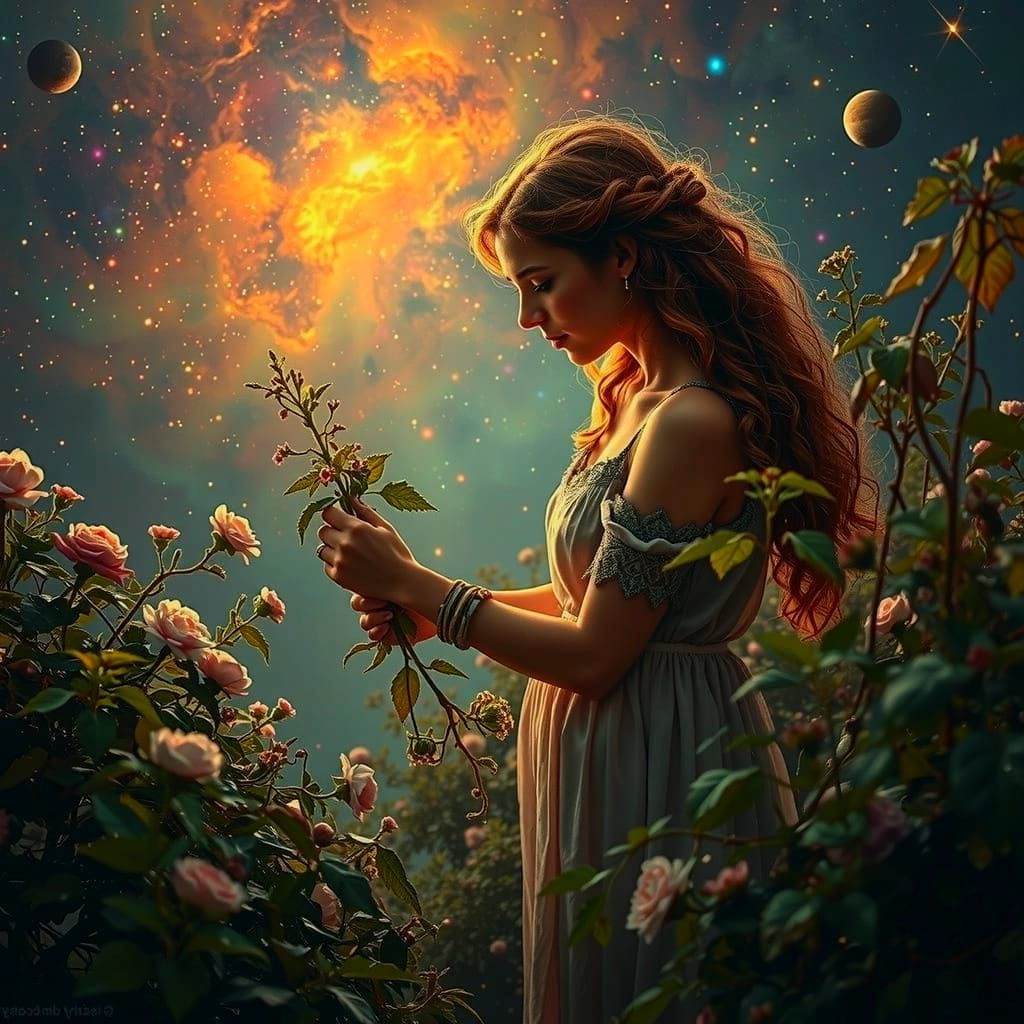 Cosmic Gardener in Nebula Garden