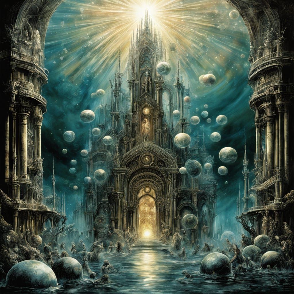 Surreal Choir of Submerged Suns in 3D Relief