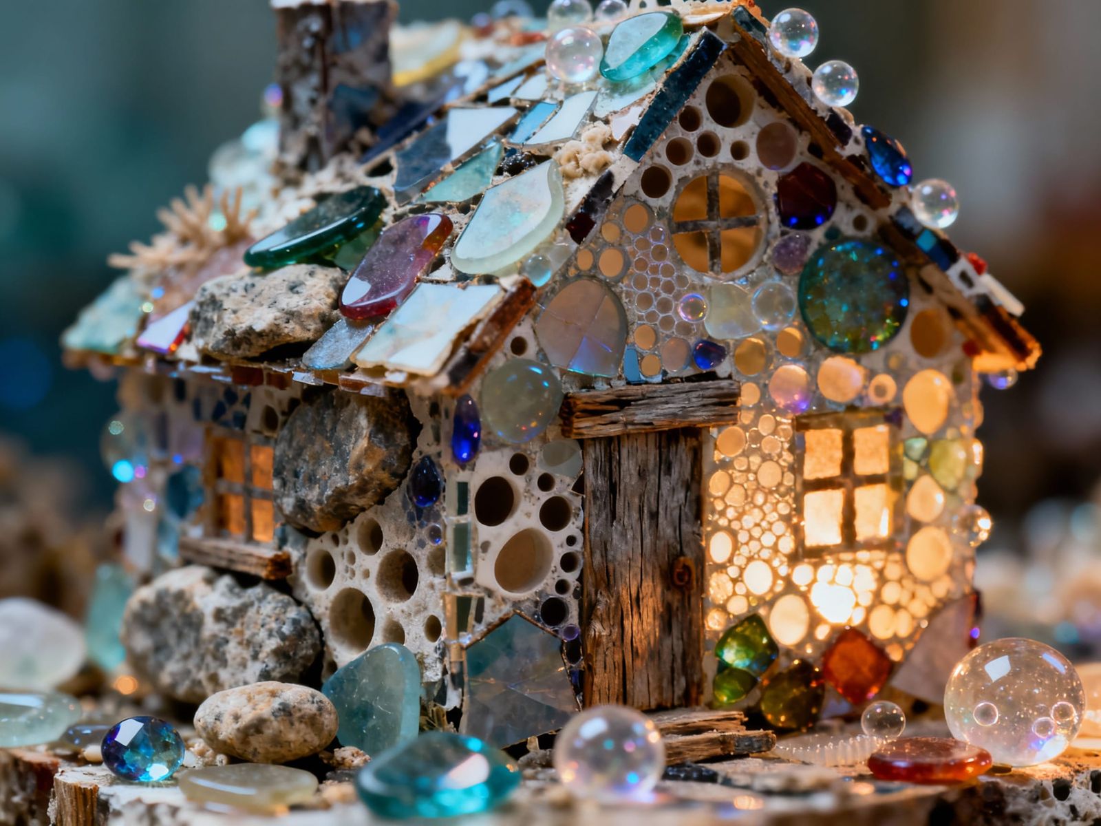 Surreal Macro House: Mixed Media Collage