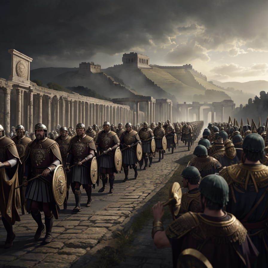 Roman Legion on the March: Epic Digital Painting