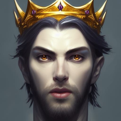 Pale Demon King with Diamond Crown, Hyperdetailed Art