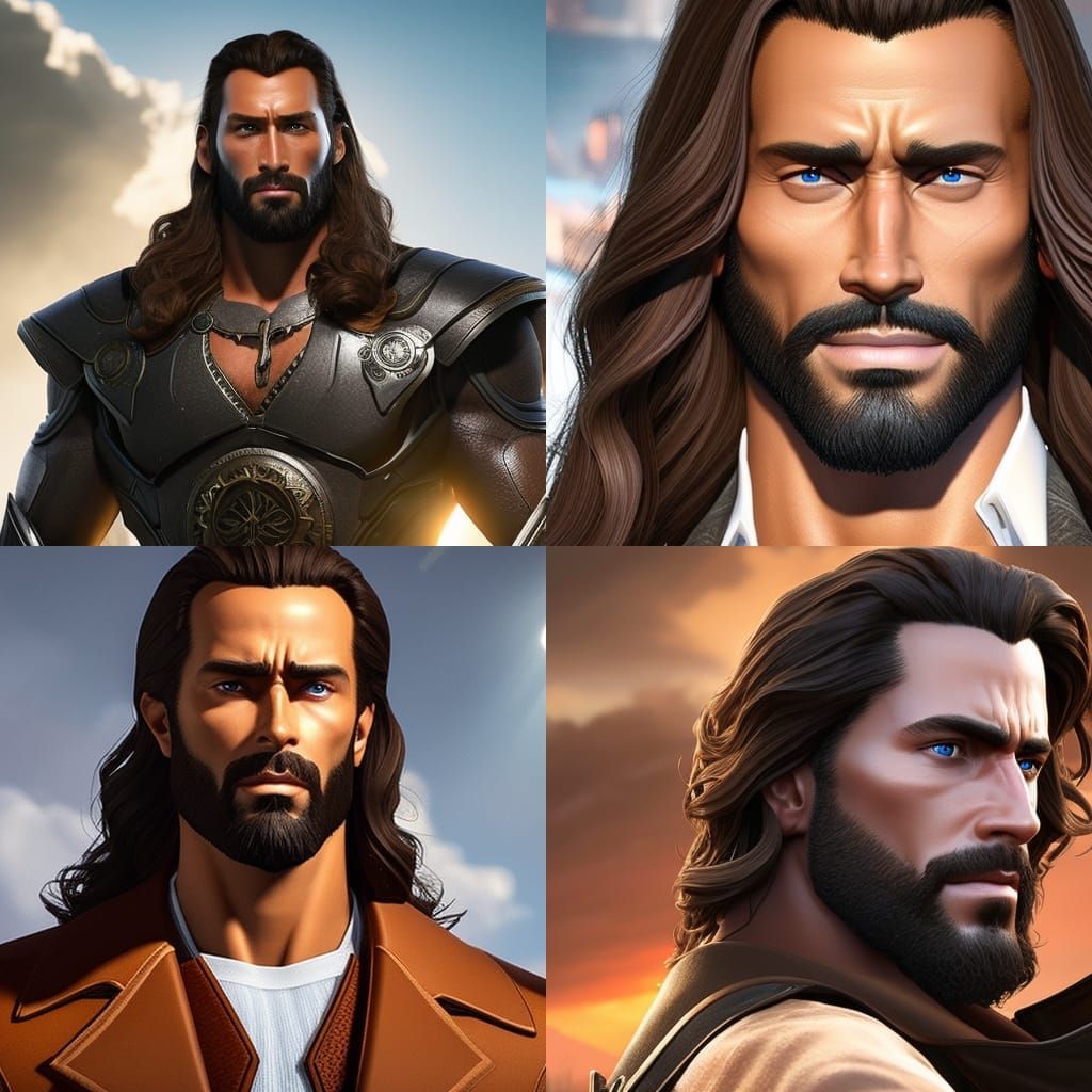 Hyperrealistic Gigachad Jesus Portrait