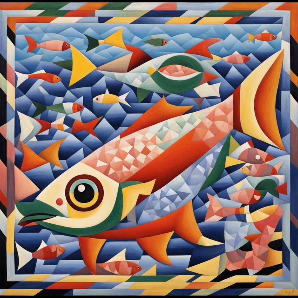Futurist Fish Race Car Art