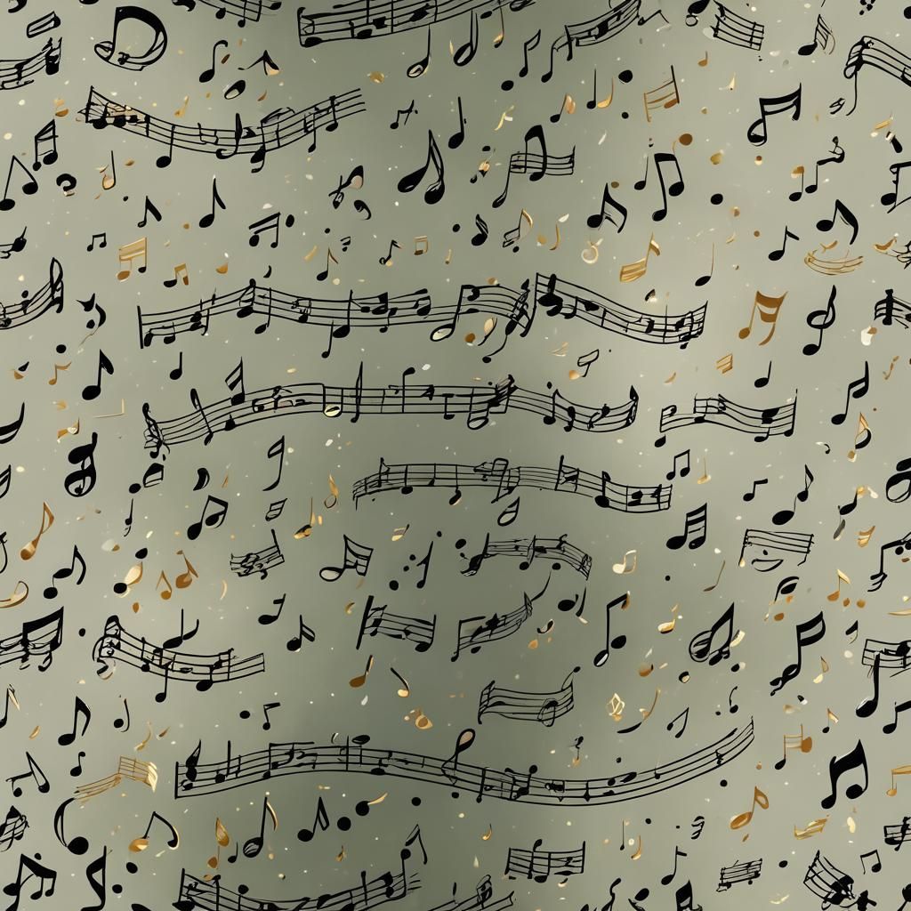 Fantastical Cats and Musical Notes in Air