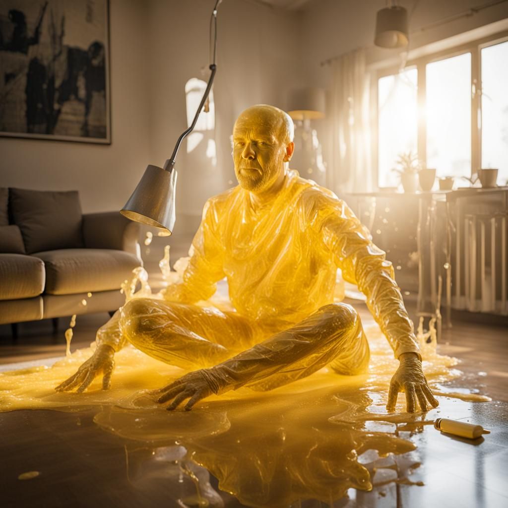 Surreal Goo Person in Goo Living Room