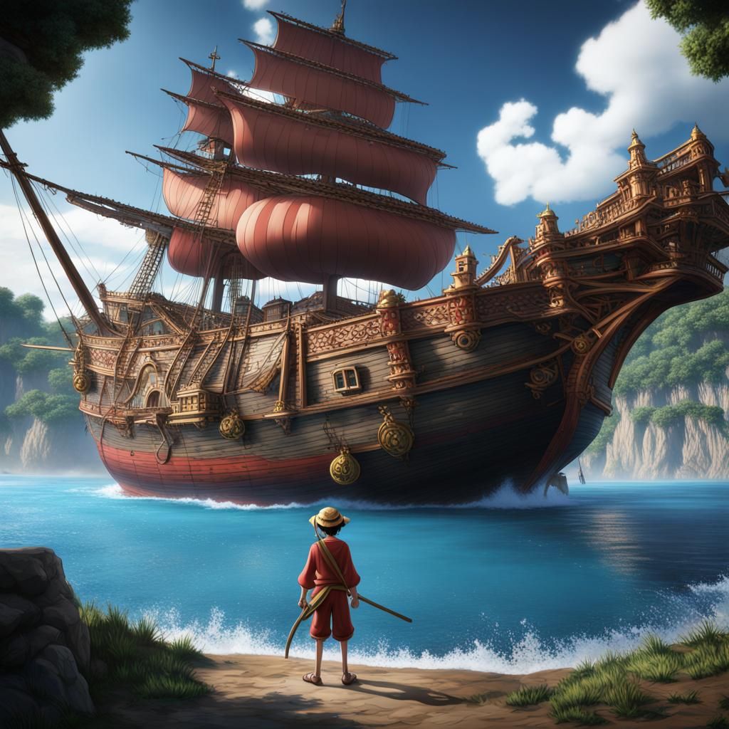 Luffy from One Piece: Detailed Matte Painting