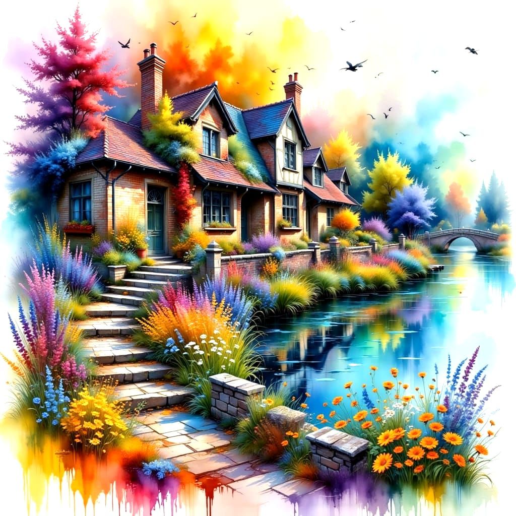 Evocative Mixed Media Painting Style Image