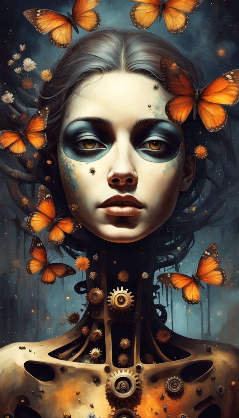 Mechanical Still Life in Classical Oil Painting Style