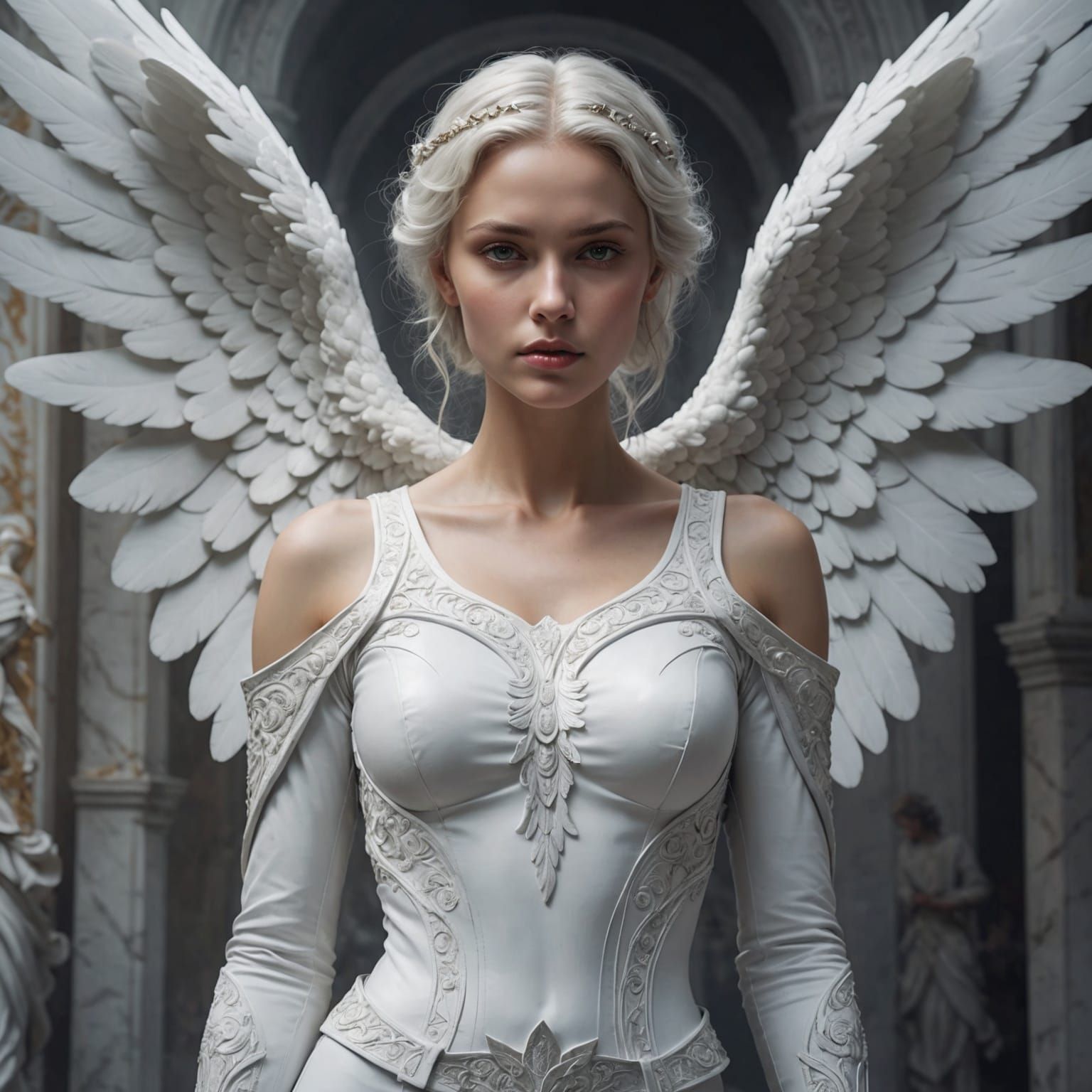 Marble Angel Woman with Wings