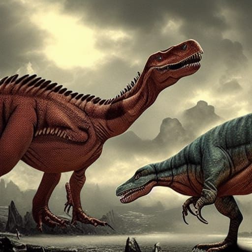 Dinosaur Punk Band in Concert: Digital Matte Painting