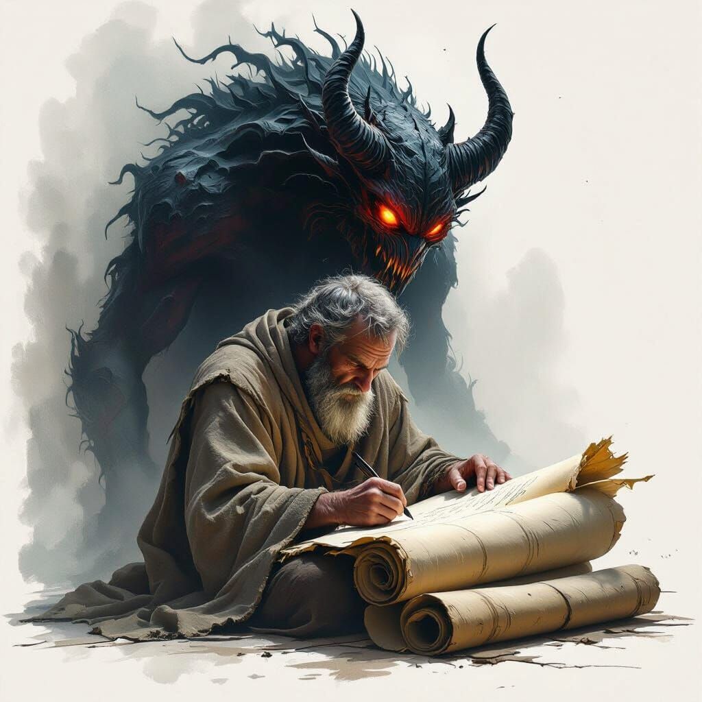 Man Makes Pact With Horned Creature in Hyperrealistic Digita...