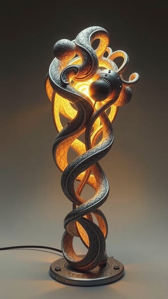 Unconventional Lamp with Intricate, Organic Design