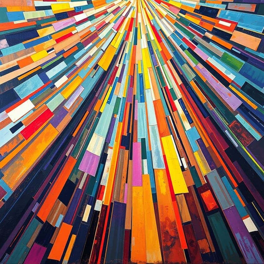 Vibrant Sunlight in Kaleidoscopic Hues, Shattered Crystal Fo...