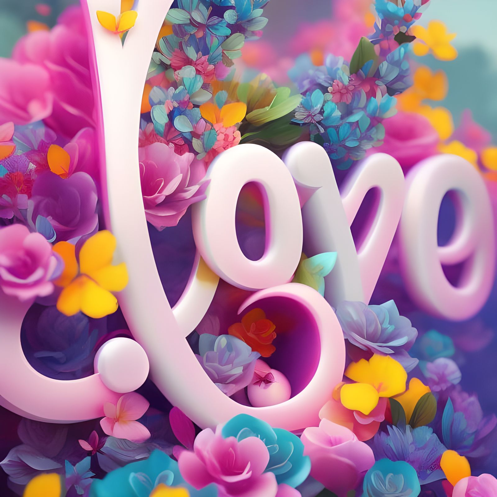 Lush Filigree LOVE in Spring Mandala: Hyperdetailed Digital ...