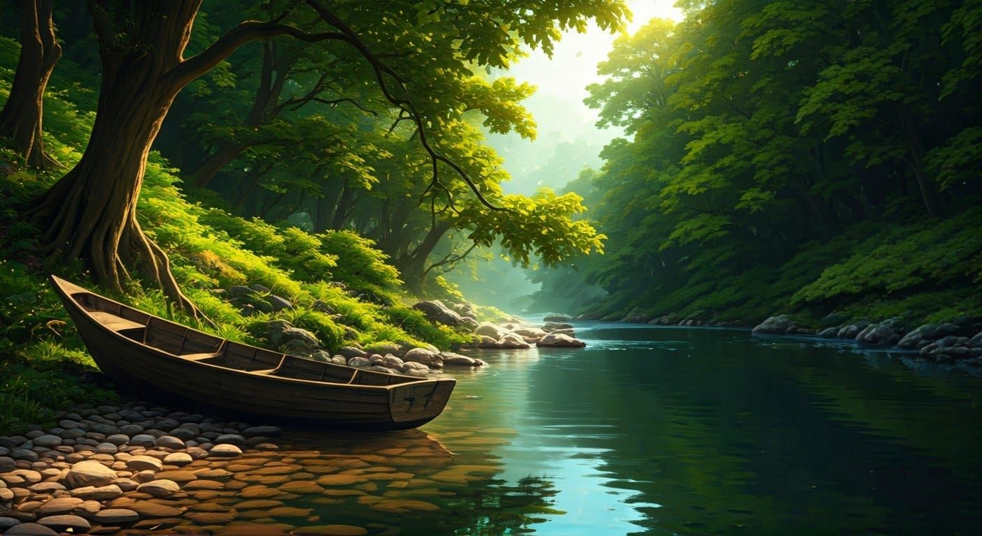 Serene Harbor Scene in Impressionist Style