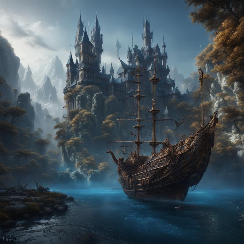 Detailed Blue Octopus Digital Painting