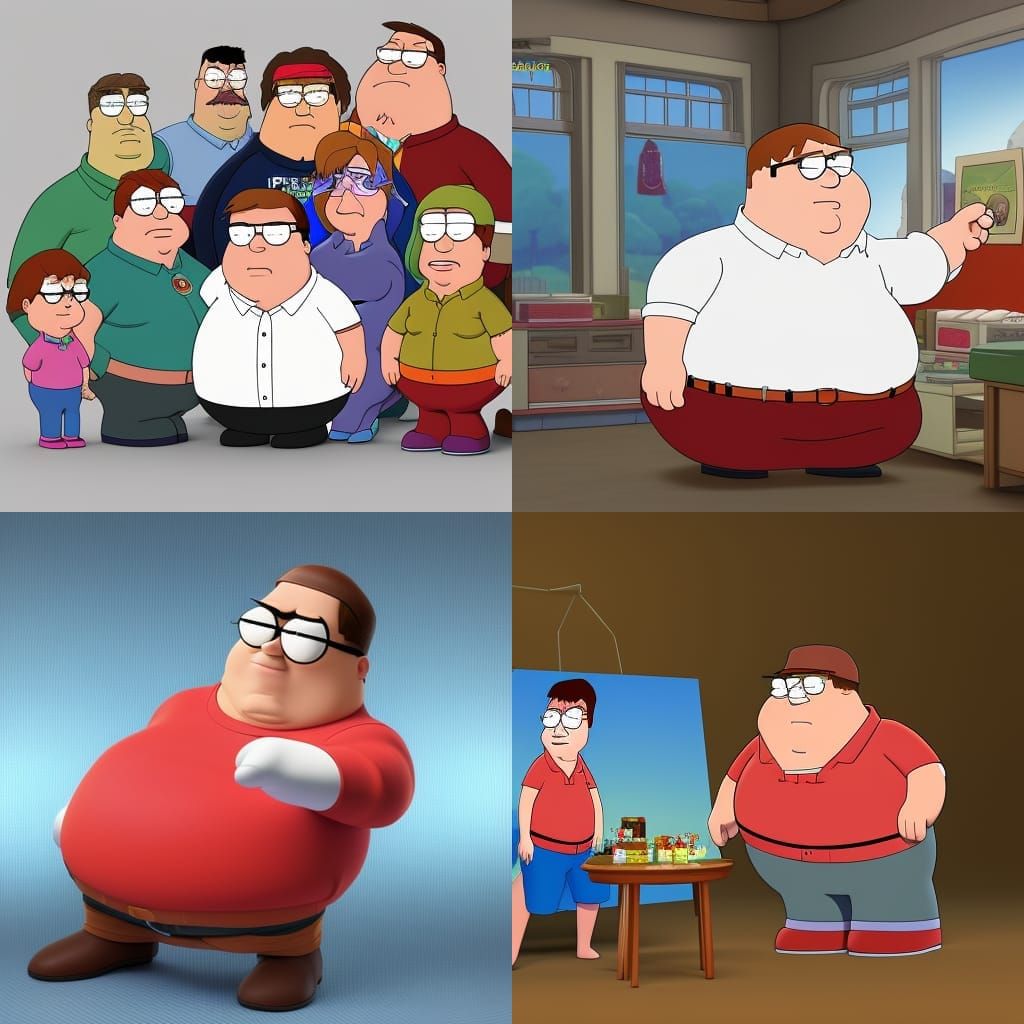 Peter Griffin as Real Person: 3D Digital Art