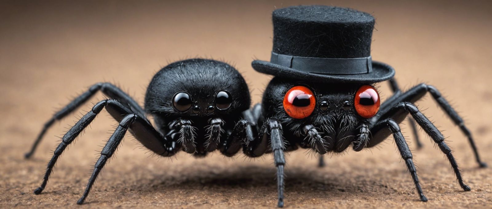 Microscopic Kawaii Spider Gentleman in Bowler Hat