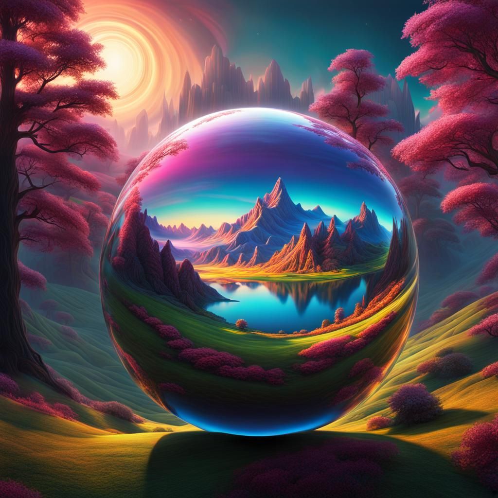 Magic Sphere Reveals Dreamlike Landscape