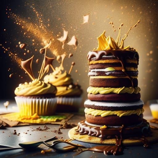 Chocolate Milkshake and Wedding Cake Food Photography