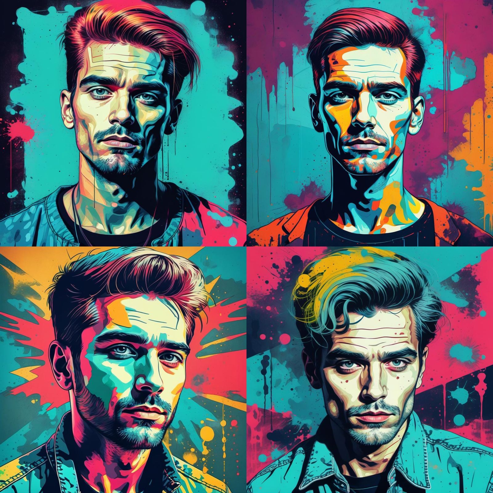 Grunge Pop Art Portrait of a Man